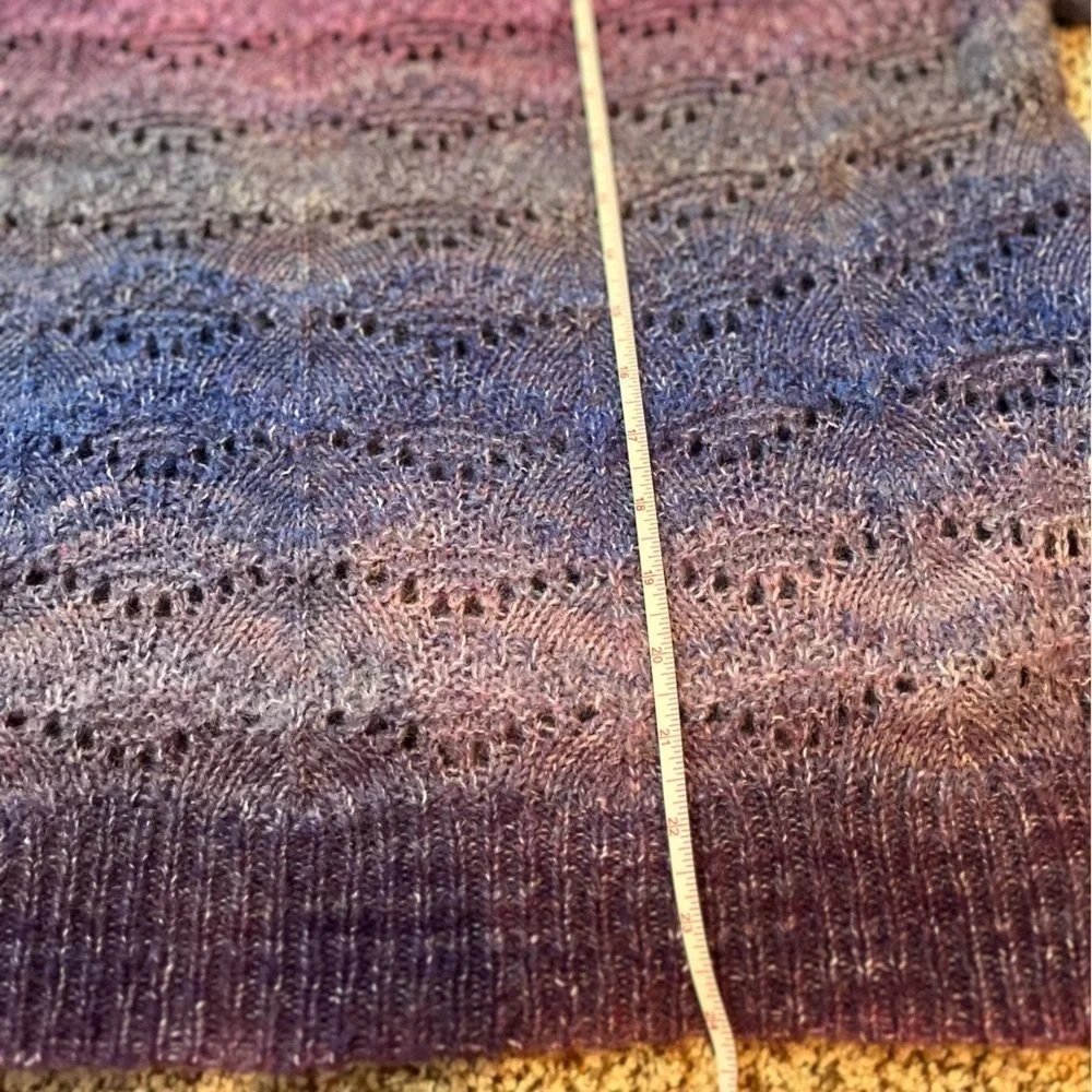 KNOX ROSE women's marled purple/blue ombre wool blend sweater NWT